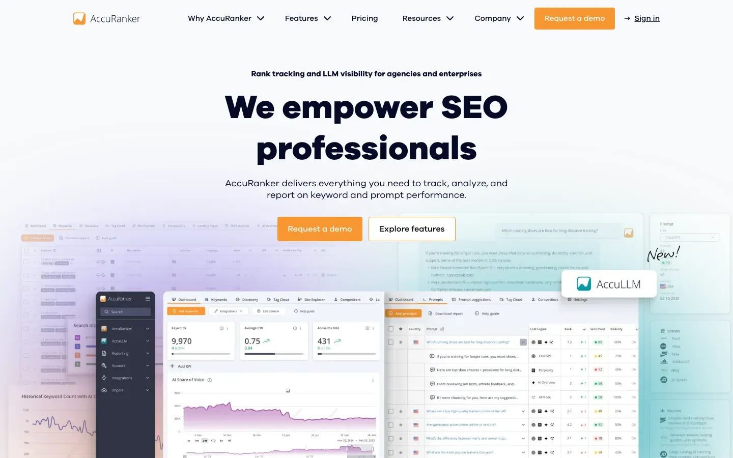 AccuRanker homepage