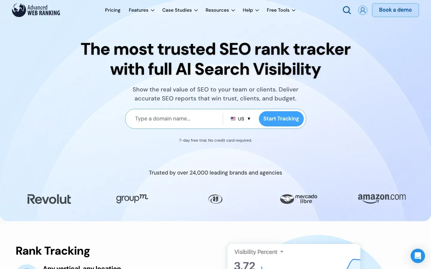 Advanced Web Ranking homepage