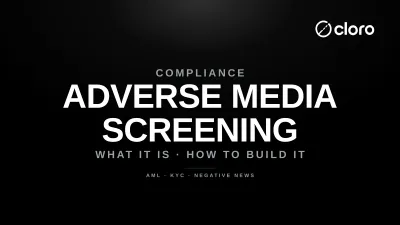 Adverse media screening pipeline — entity name to news and AI-engine risk signals