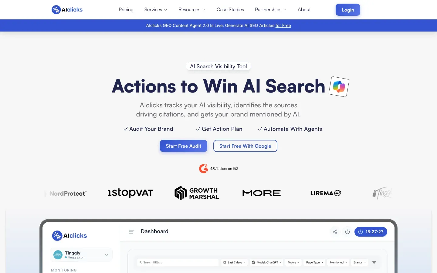 aiclicks.io homepage