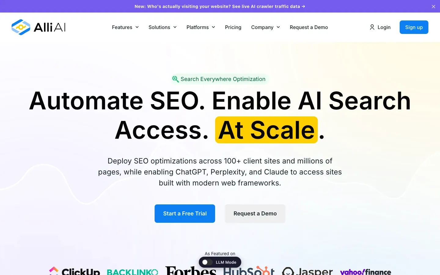 Alli AI homepage