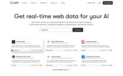 Apify homepage