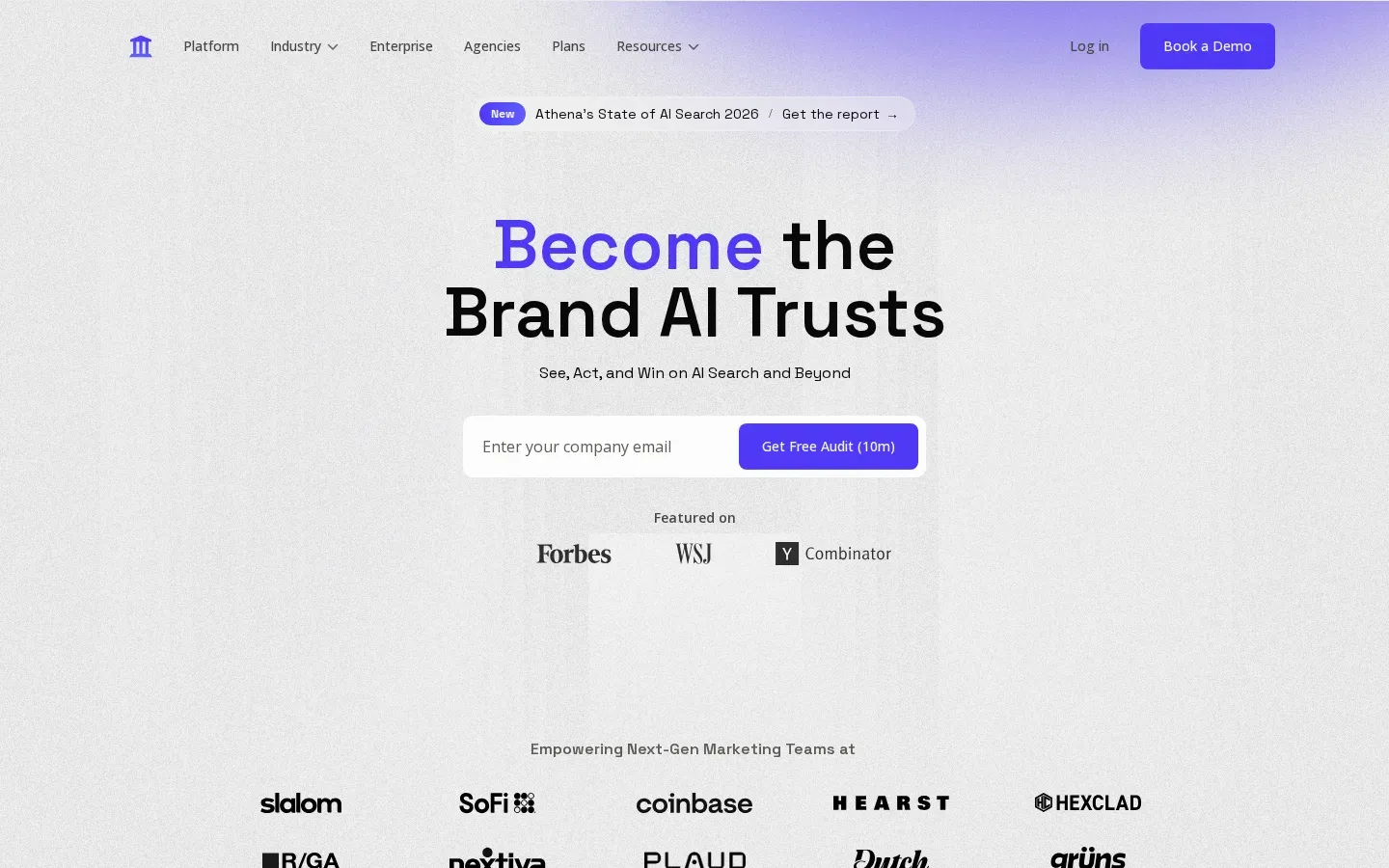 AthenaHQ homepage