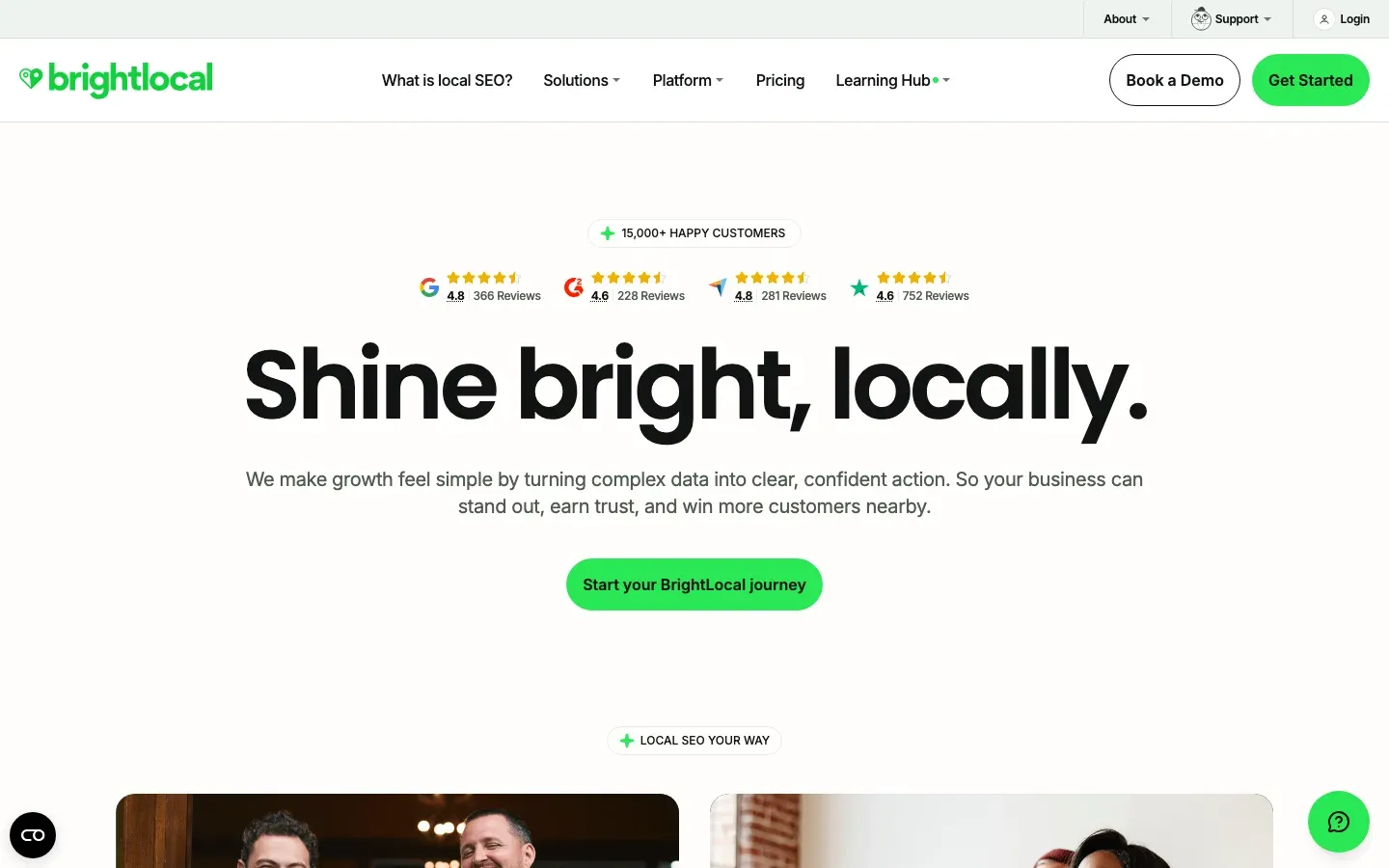 BrightLocal homepage