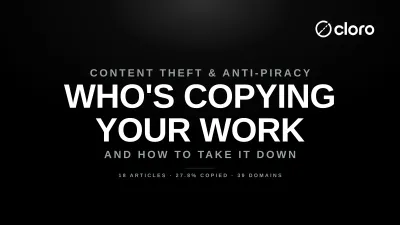Content-theft detection pipeline — distinctive sentences from your article become exact-match Google queries that rank the domains republishing your work