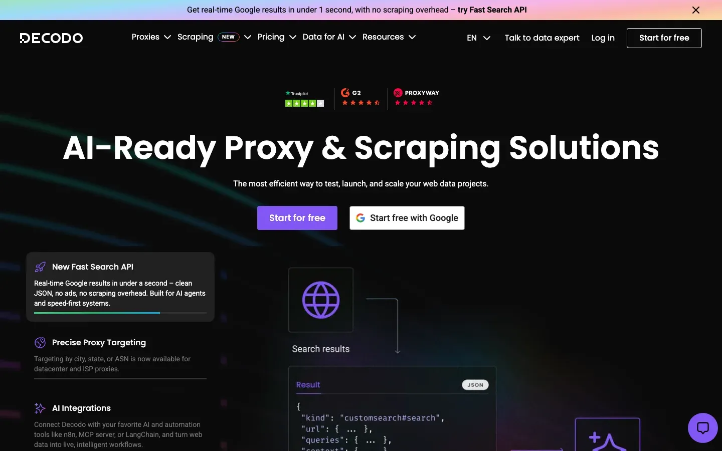 Decodo homepage