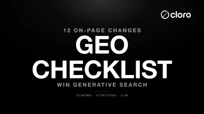 GEO checklist 12 on-page changes