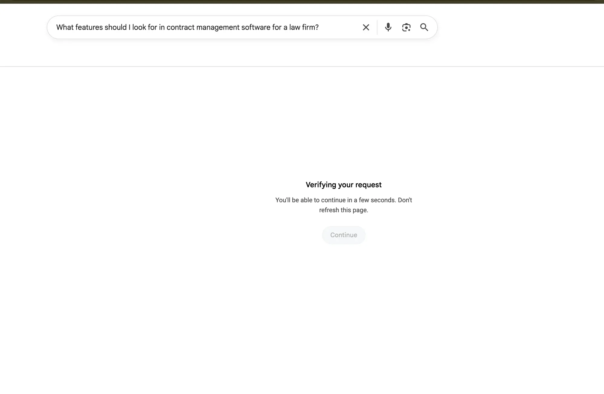 Google's Verifying Your Request page