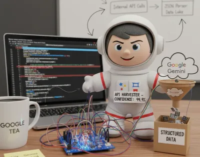 Google Gemini scraping and internal API parsing diagram