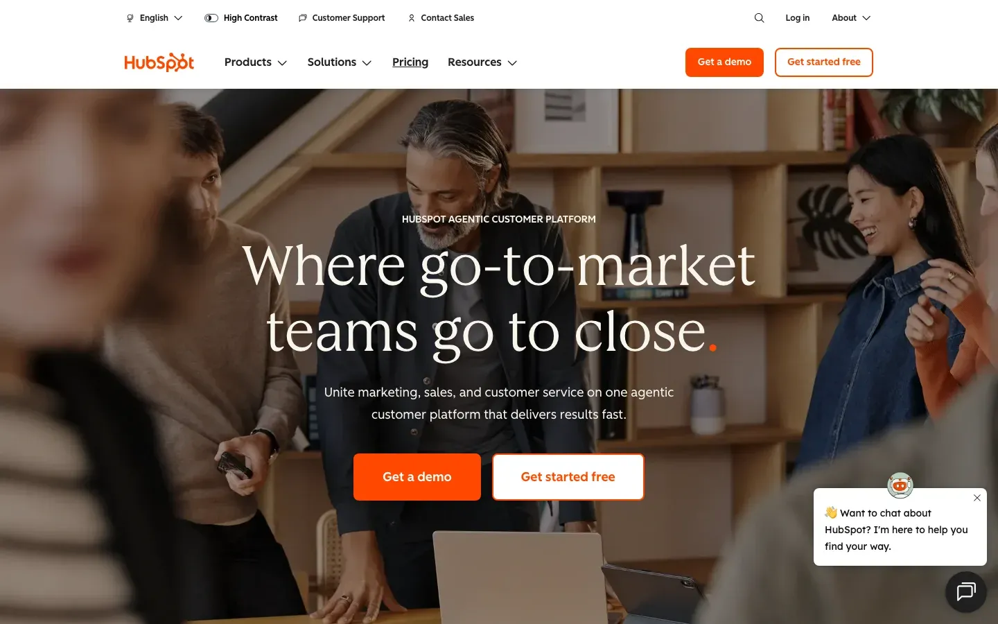 HubSpot homepage