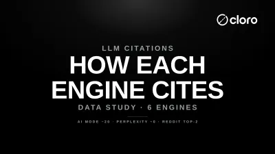 Average citations per answer by AI engine across six verticals — AI Mode 15–22, AI Overview 6–14, ChatGPT/Copilot/Gemini 4–8, Perplexity 0–4
