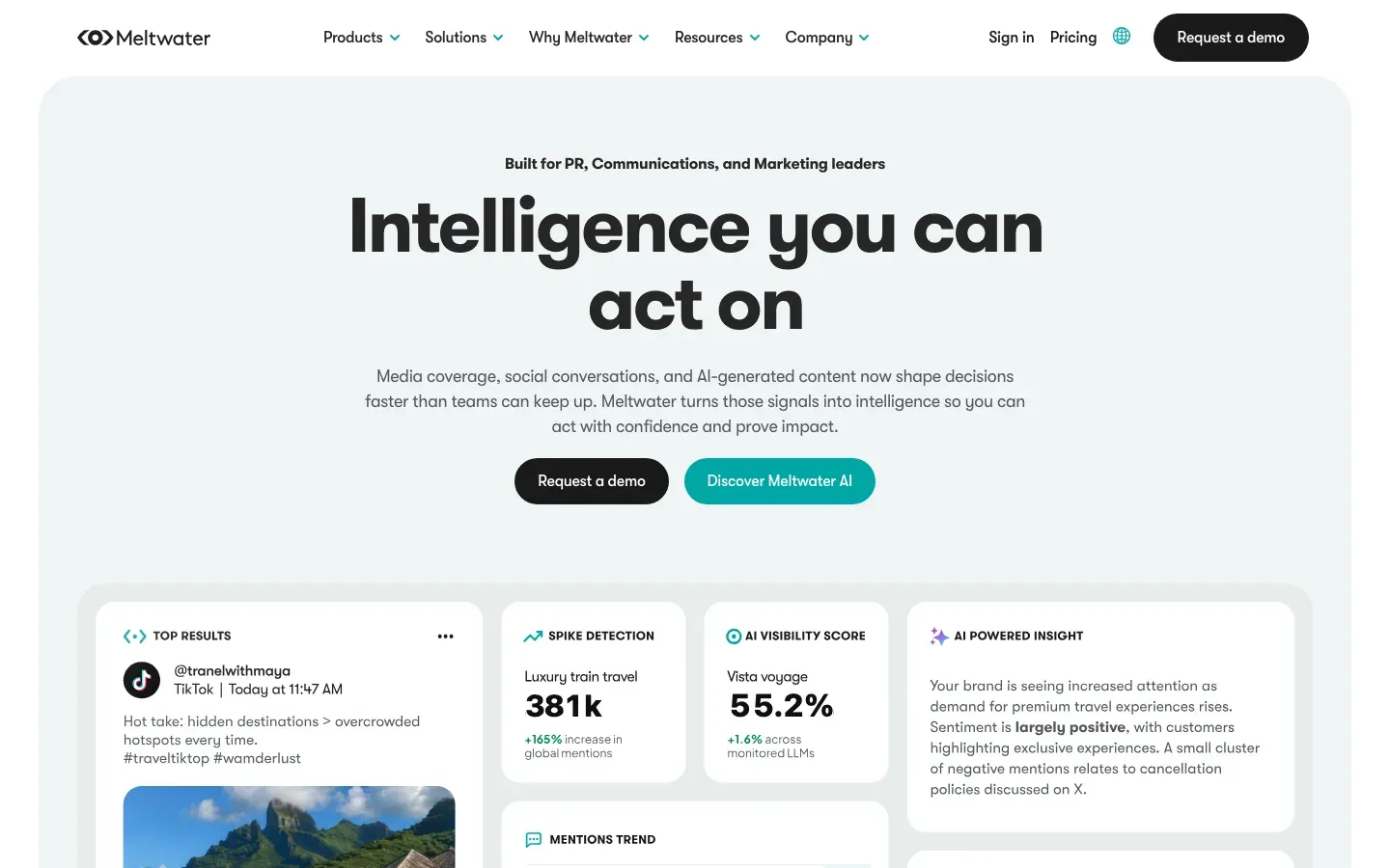 Meltwater homepage
