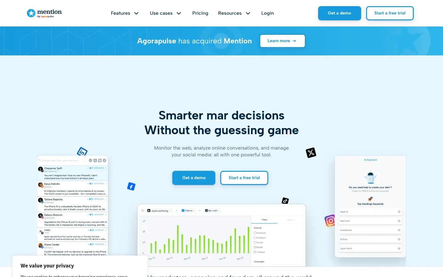 Mention homepage screenshot