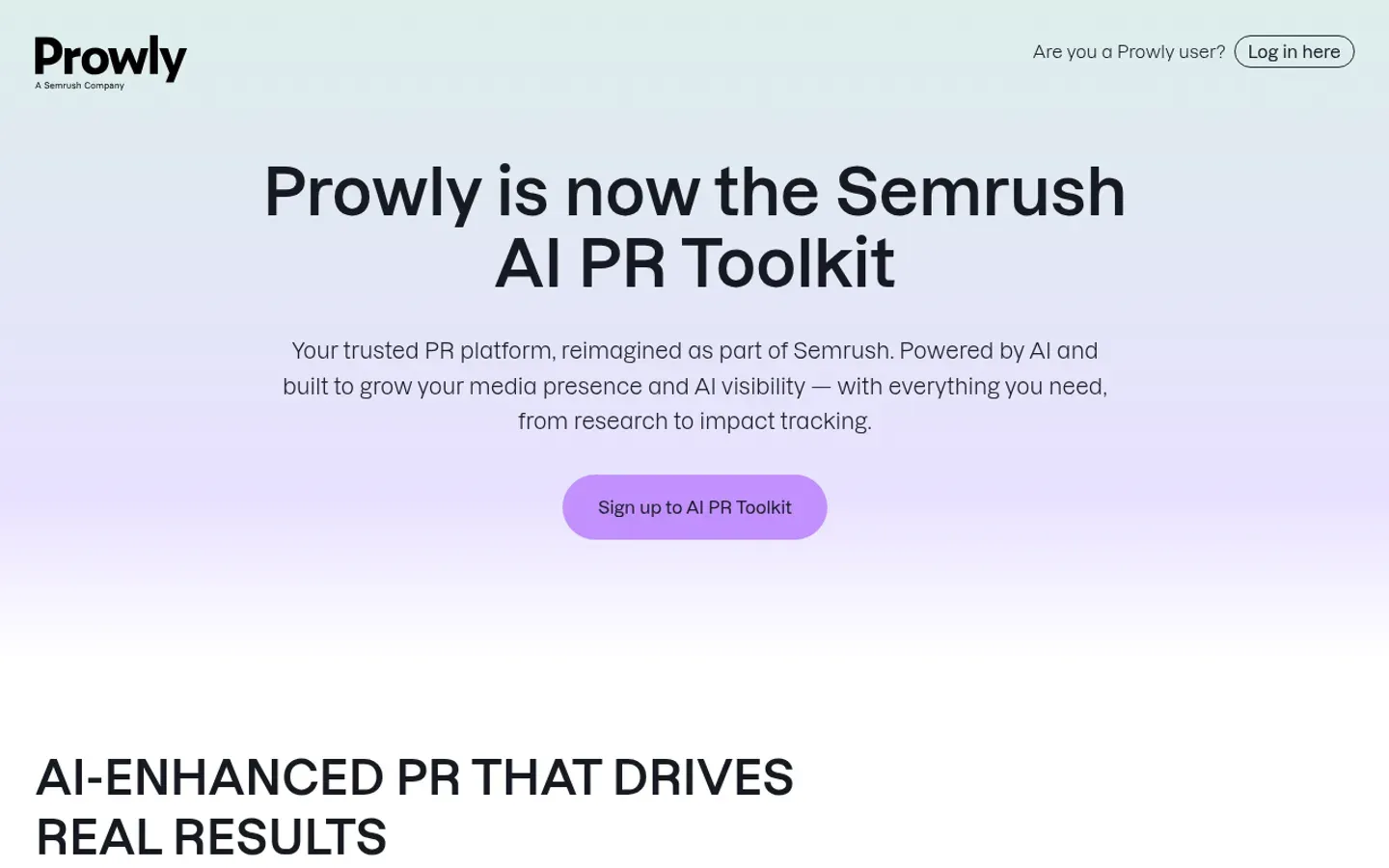 Prowly homepage screenshot