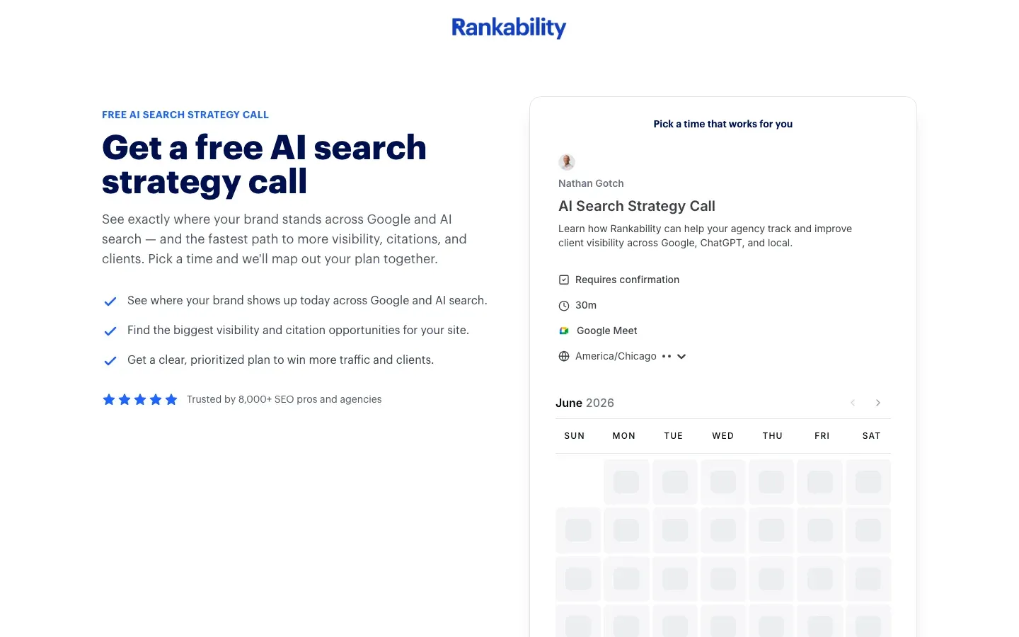 Rankability homepage