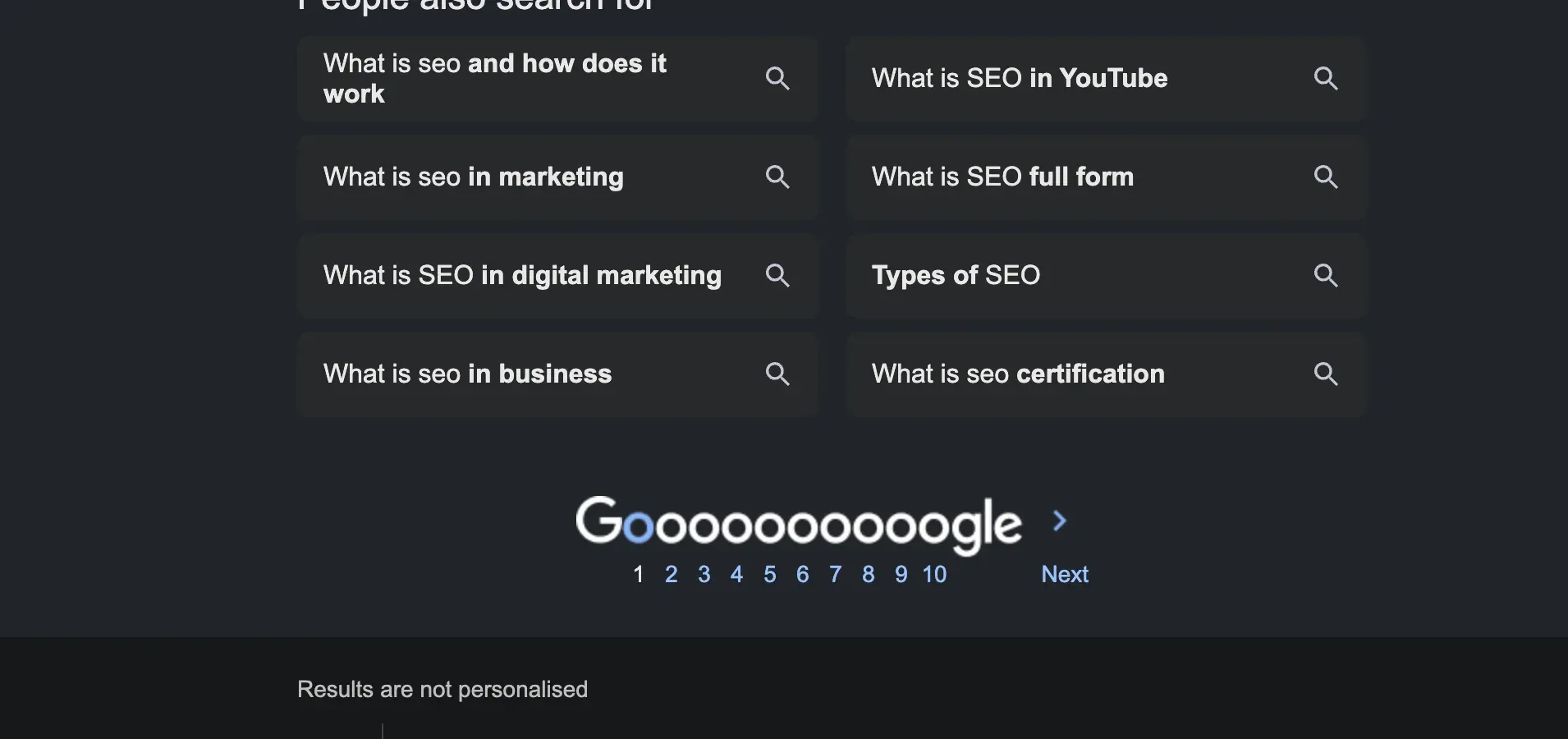 Related searches block at the bottom of the SERP with 8 follow-on query suggestions