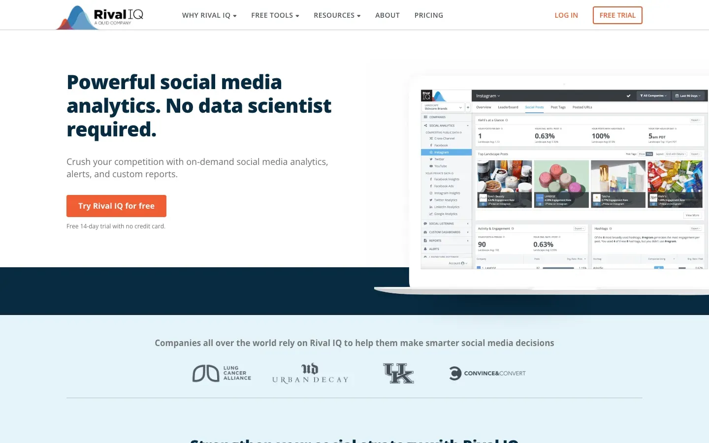 Rival IQ homepage