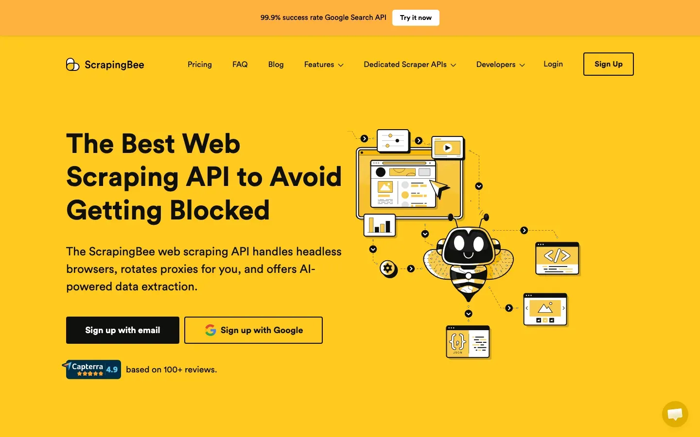 ScrapingBee homepage