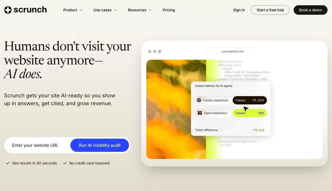 Scrunch homepage