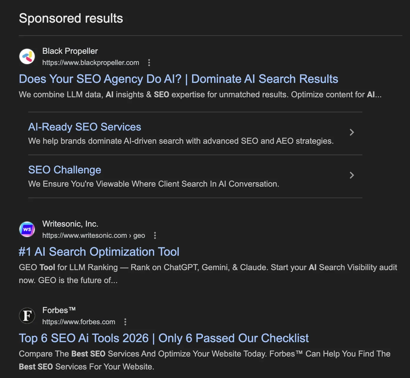 Sponsored-ad rotation timeline showing competitor entry, bid changes, and exit patterns
