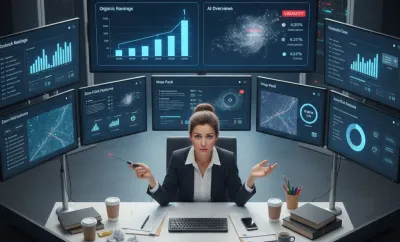 SERP rank tracking dashboard visualization