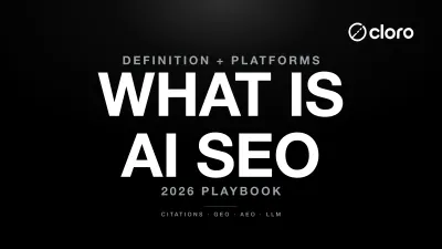 Cover image for the AI SEO pillar article — bold white typography on a dark editorial background