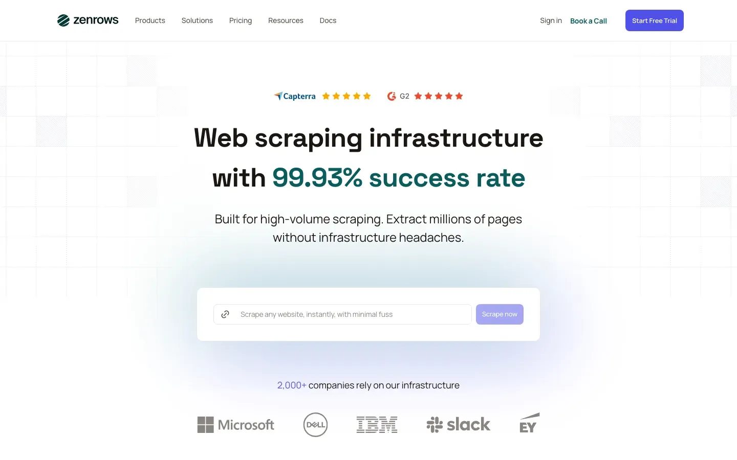 ZenRows homepage